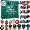 MotoGP-themed Advent Calendar featuring 24 collectible ornaments including racing bikes, helmets, pit crew figures, and team logos in a holiday style!