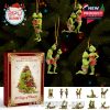 Hanging Grinch ornaments from the 