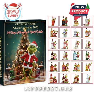 Personalized Grinch Whiskey Advent Calendar 2025