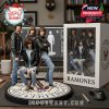 A closer image of a Ramones group statue showing intense details like facial features, clothes, and stage presence. The plaque sits on a logo base and is accompanied by a boxed version and digital sculpting workspace in the background!