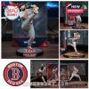 Boston Red Sox collectible figurines in action poses, displayed with detailed packaging featuring team logos and player stats.