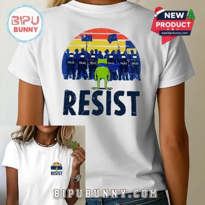 Resist Portland Frog Vintage Art Print T-Shirt
