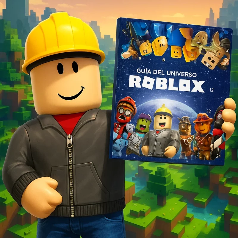 Roblox Advent Calendar 2025 with 24 collectible figures behind numbered doors, perfect for Christmas and Roblox fans.