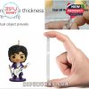 Mini music icon figure made of durable acrylic with hook attachment, shown next to a hand for scale and material detail!