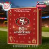Close-up view of the 2025 San Francisco 49ers Advent Calendar, showcasing the team logo and holiday-themed details.