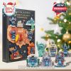 Custom Advent Calendar featuring Stitch and U.S. landmarks, each day revealing a unique ornament behind the door.