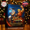 Street Fighter 38th Anniversary Advent Calendar with a Christmas-themed background featuring Ryu and Ken.