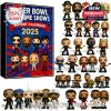 Super Bowl Halftime Shows Advent Calendar 2025 with collectible figurine keychains representing iconic performers from the past Super Bowl shows.