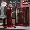 Taylor Swift “The Life of a Showgirl” red dress figure with vintage phone accessory on classic platform and red display box!