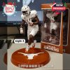Texas Longhorns football figure in white kit with ball, sprinting pose on orange base with matching display box!