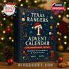 Texas Rangers Advent Calendar 64th Anniversary Edition displayed under Christmas tree lights, highlighting its festive design.
