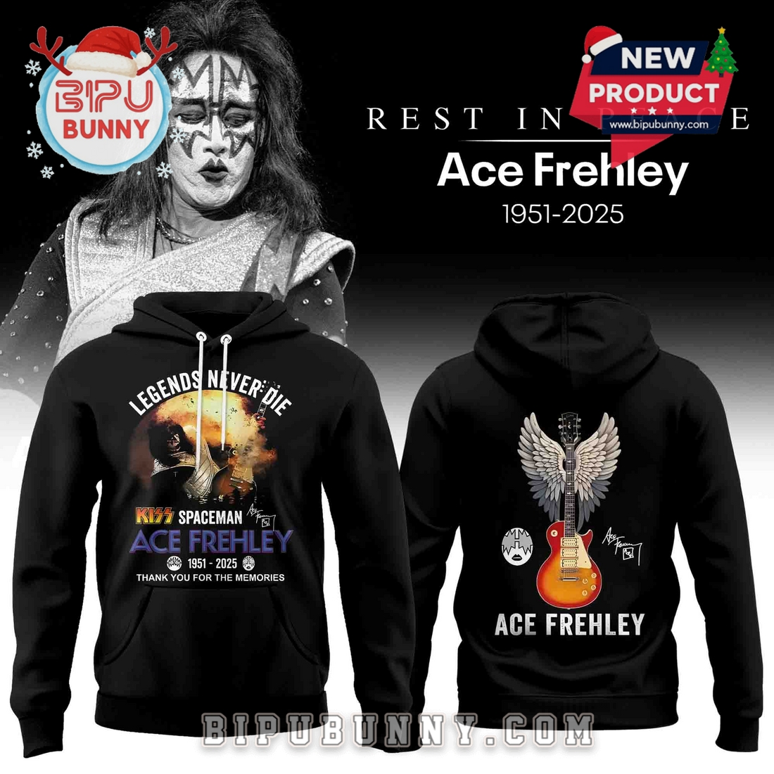 The Legends Never Die Ace Frehley Tribute Hoodie The Legends Never Die Ace Frehley Tribute Hoodie