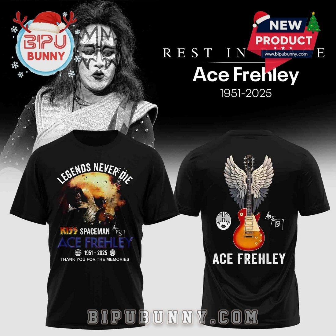 The Legends Never Die Ace Frehley Tribute Hoodie The Legends Never Die Ace Frehley Tribute Hoodie