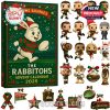 2025 Rabbitohs Advent Calendar with mini figurines, keychains, and festive ornaments.