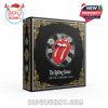 Detailed close-up of The Rolling Stones advent calendar box with gold and black artwork.