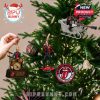 The Rolling Stones band ornaments and decorations on a Christmas tree.