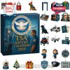 TSA Advent Calendar 2025 with mini TSA officer figurines and travel-themed items.