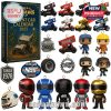 A visual display of the World of Outlaws Advent Car Calendar 2025 with miniature sprint cars, racing-themed figures, and collectibles arranged around the product box!