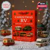A full Christmas RV advent calendar set with detailed vehicle models and character figurines displayed around a vibrant holiday-themed box!