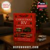 Christmas-themed RV advent calendar surrounded by miniature models and glowing holiday lights in a cozy decorated room!