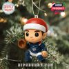 Tree ornament of a Toronto Blue Jays chibi player ready for the holidays, adding baseball charm to the festive decor!
