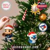 Toronto Blue Jays ornaments brighten up a Christmas tree with playful team-inspired figures and festive holiday symbols!