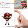 Zoomed view of a Crimson Tide football player decoration with side angle comparison for product thickness and peelable film!