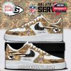 A Chiefs-themed camouflage shoe with 