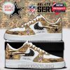 A Dallas Cowboys-themed custom shoe with camouflage accents and 