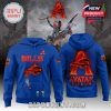A fiery hoodie from the Avatar Fire & Ash collection, with the Bills' logo prominently displayed and complemented by vibrant Avatar-inspired graphics and custom patches.