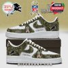 Philadelphia Eagles team edition of the NFL x US Veterans Day Limited Edition Air Jordan 1 sneakers with camouflage design and personalized options.