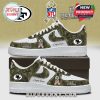 San Francisco 49ers team edition of the NFL x US Veterans Day Limited Edition Air Jordan 1 sneakers with camouflage design and personalized options.