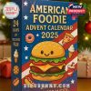 An Americana-style box with festive graphics of popular food items and stars-and-stripes elements, perfect for a fun, family-friendly holiday countdown!