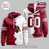 Arizona Cardinals custom hoodie with a large team logo on the front and an option for personalization on the back. The hoodie features a vibrant split color design, ensuring it stands out.