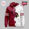 Custom hoodie featuring a split design with the Arizona Cardinals logo on the front. The red and white color combination gives it a dynamic and sporty look.