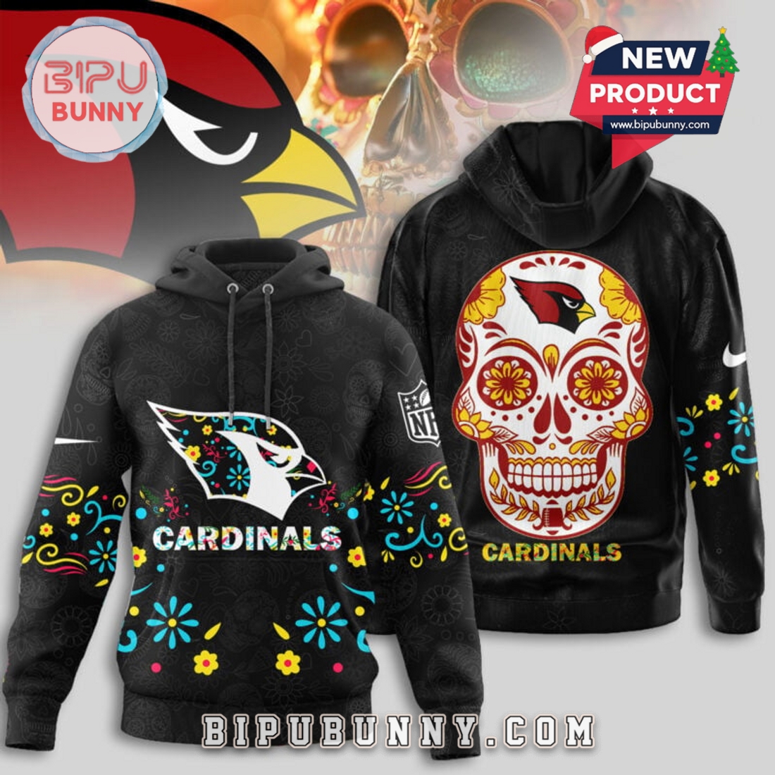 Arizona Cardinals NFL Dia de los Muertos Limited Editions Hoodie Arizona Cardinals NFL Dia de los Muertos Limited Editions Hoodie