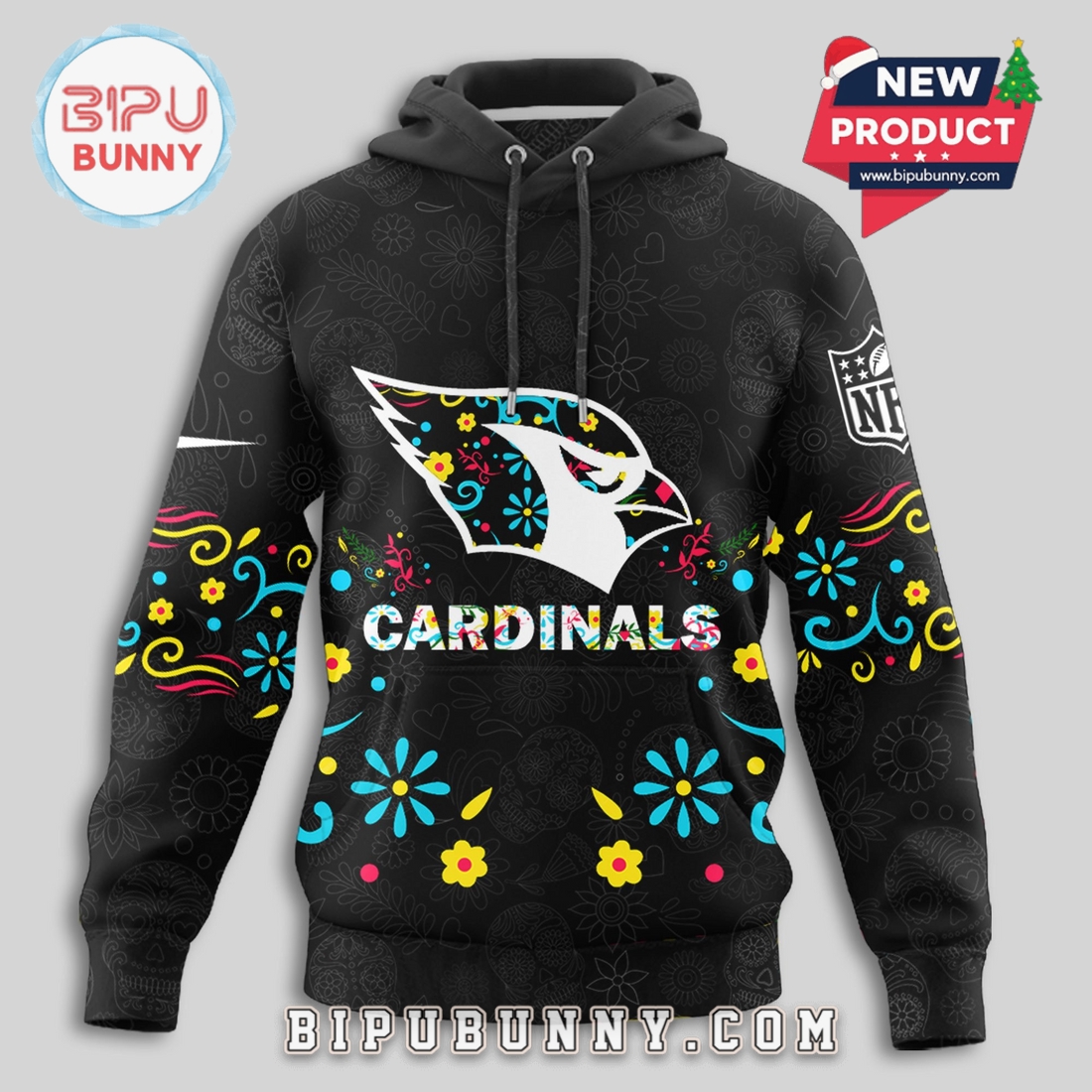 Arizona Cardinals NFL Dia de los Muertos Limited Editions Hoodie Arizona Cardinals NFL Dia de los Muertos Limited Editions Hoodie