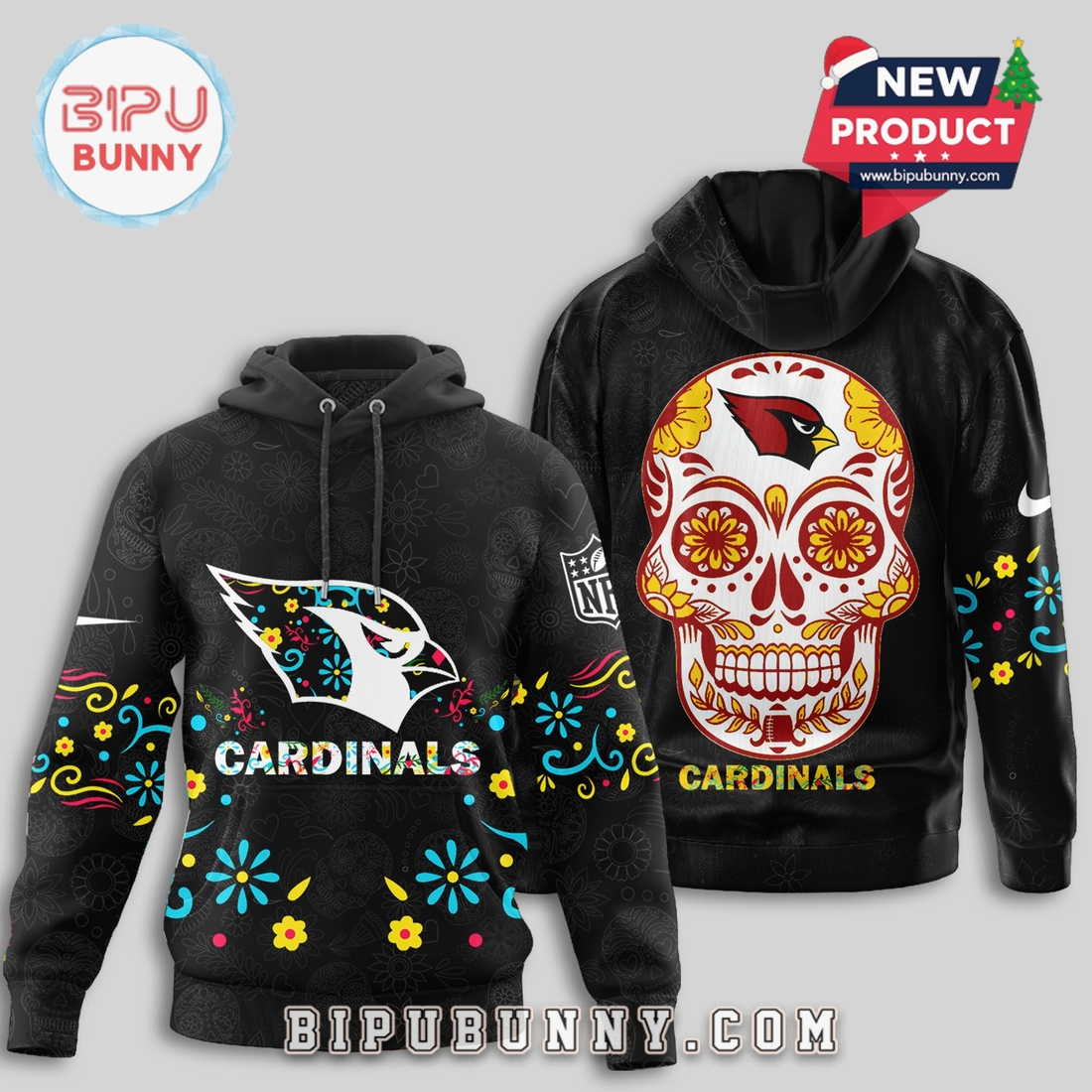 Arizona Cardinals NFL Dia de los Muertos Limited Editions Hoodie Arizona Cardinals NFL Dia de los Muertos Limited Editions Hoodie