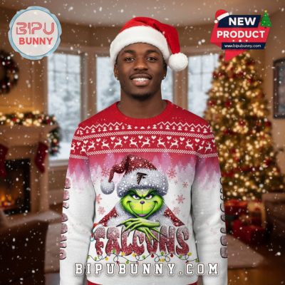 Atlanta Falcons Grinch Ugly Christmas Sweater 2025