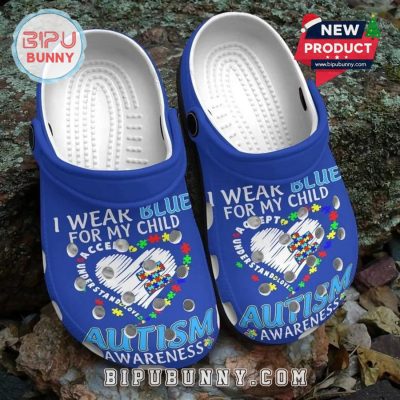 Autism Awareness I Wear Blue For My Child Crocs Clogs
