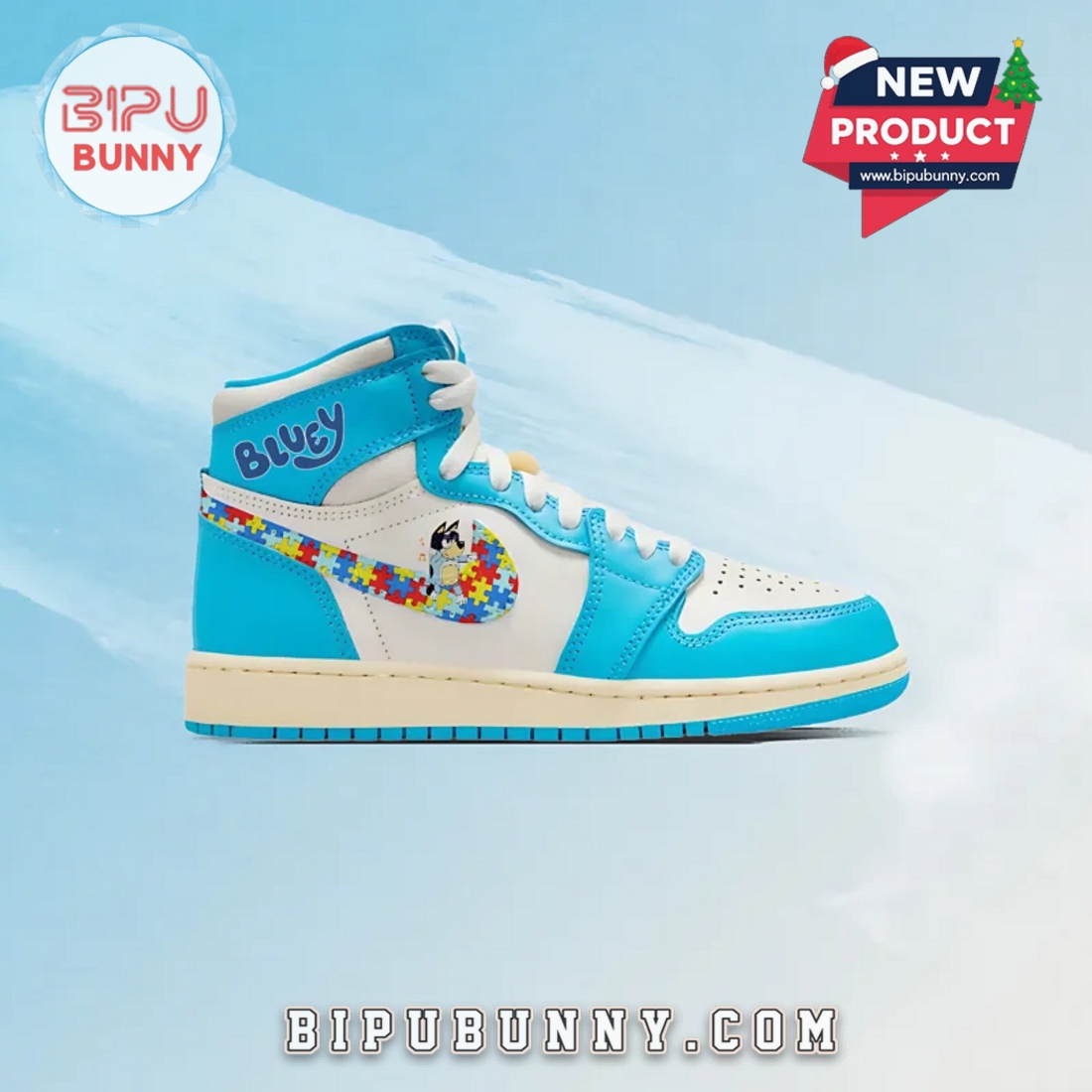 Autism Bluey High Air Jordan 1 Shoes Limited Edition Autism Bluey High Air Jordan 1 Shoes Limited Edition