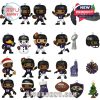 Complete Baltimore Ravens themed figure set including football players, mascots, and Christmas ornaments in a collectible format!
