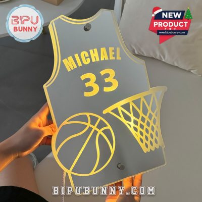 Basketball Jersey Mirror Lamp Cool Gift For Basketball Lovers
