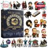 A festive collectible calendar filled with Billy Joel-themed miniatures like Santa Billy, piano players, and musical items, ideal for fans and holiday decorators!