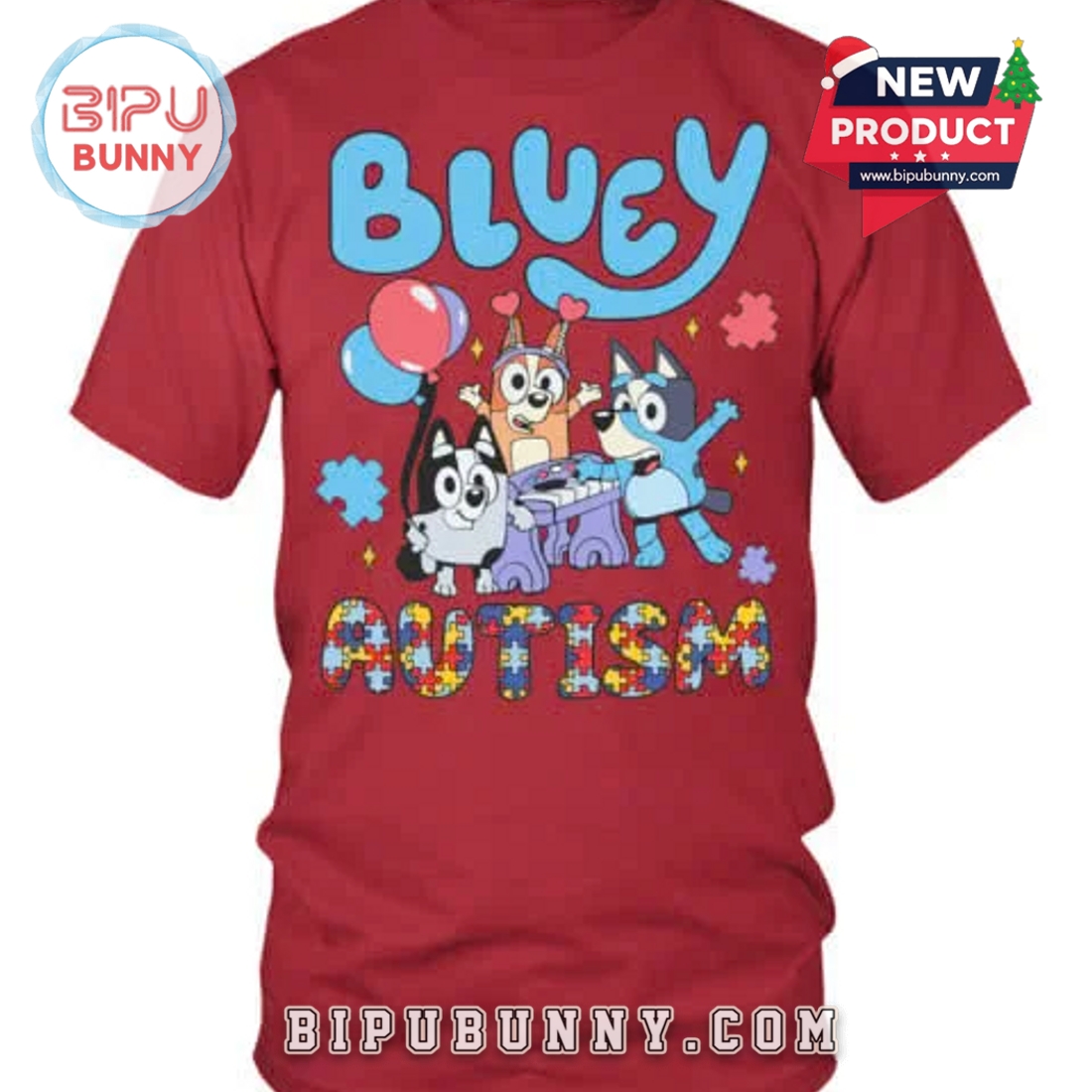 Bluey Autism Awareness Accept Understand Love T-Shirt Bluey Autism Awareness Accept Understand Love T-Shirt
