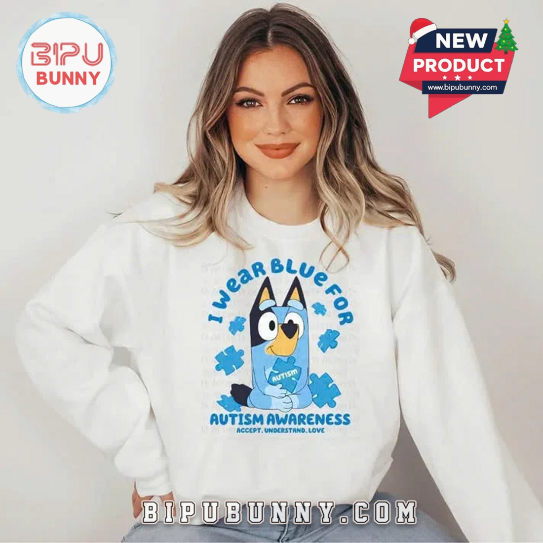 Bluey I Wear Blue For Autism Awareness Accept 2025 T-Shirt Bluey I Wear Blue For Autism Awareness Accept 2025 T-Shirt