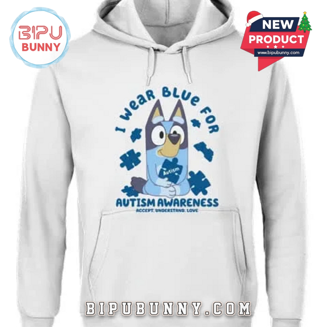 Bluey I Wear Blue For Autism Awareness Accept 2025 T-Shirt Bluey I Wear Blue For Autism Awareness Accept 2025 T-Shirt