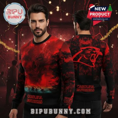 Carolina Panthers x Stranger Things Ugly Sweater 2025