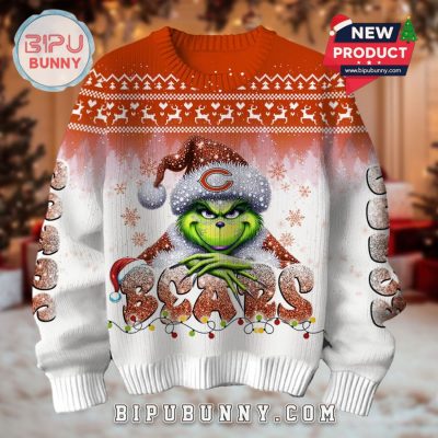 Chicago Bears Grinch Ugly Christmas Sweater 2025