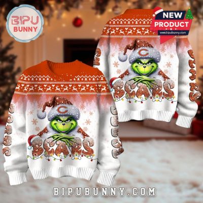 Chicago Bears Grinch Ugly Christmas Sweater 2025